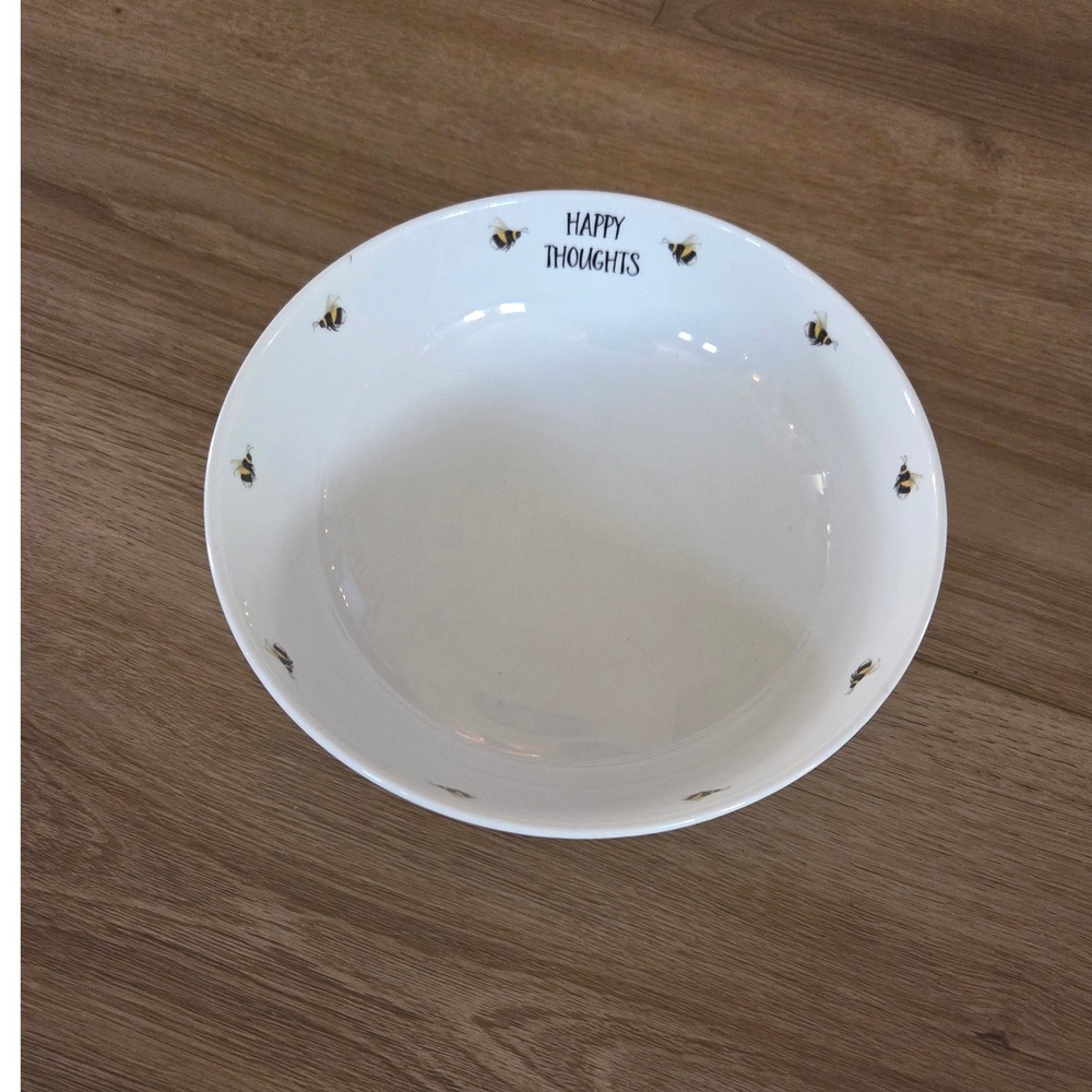 Harvest Green Studio‎ Happy Thoughts Bowl Porcelain Bee Design Dish